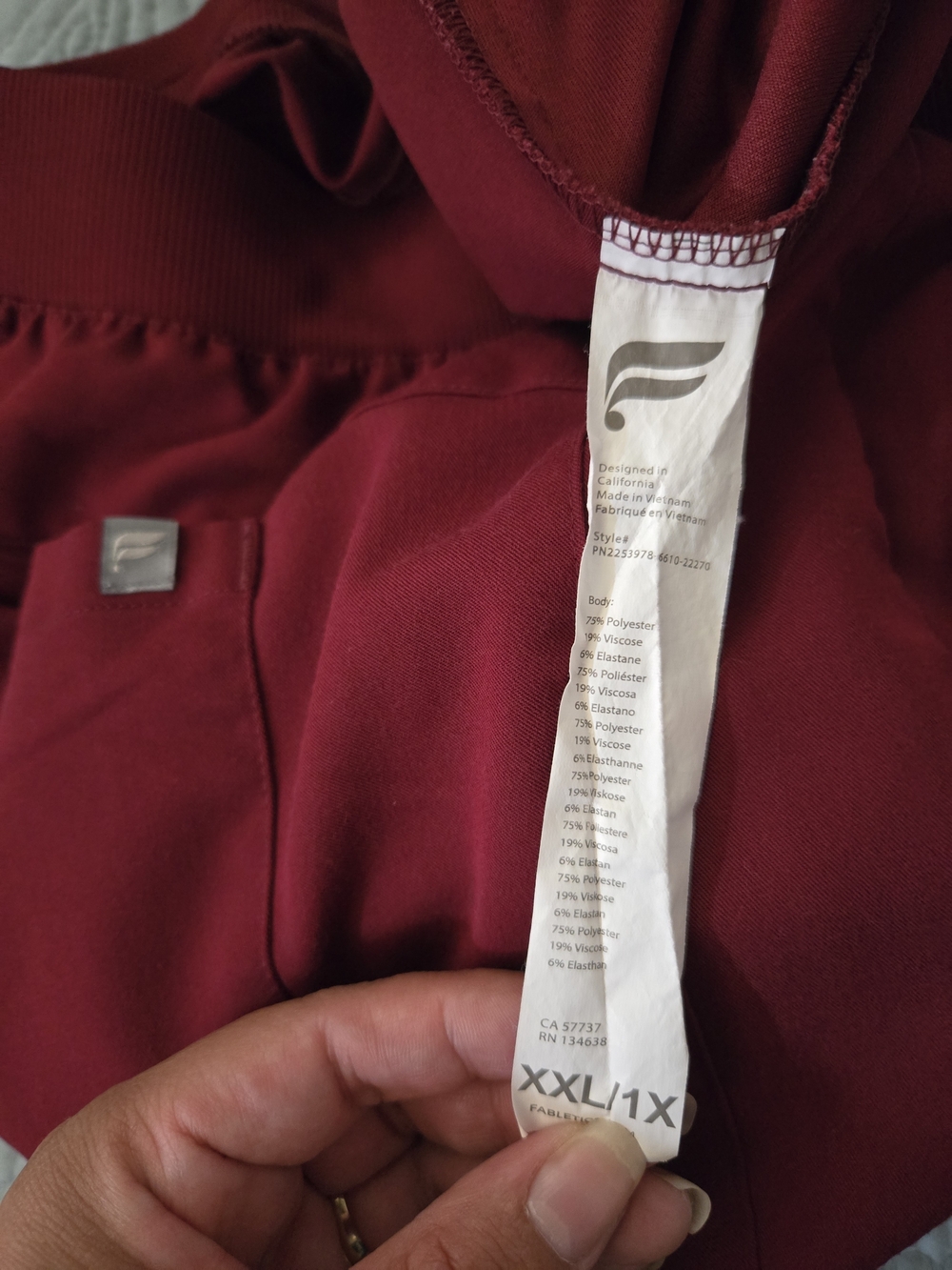 Fabletics Scrub Set Burgundy Color XXL - Picture 10 of 10
